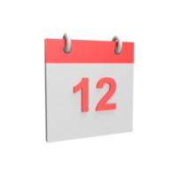 3d calendario Data 12. reso oggetto illustrazione png