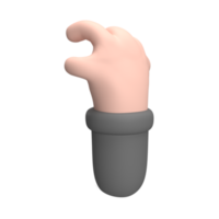 3D hand and finger showing gesture . Rendered object illustration png