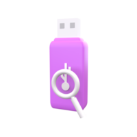 3D Flash disk . Rendered object illustration png