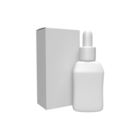 Blank white dropper bottles for product mockup. 3D Render illustration png