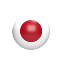 Japan flag in sphere. 3d render png