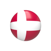 Denmark flag ball spherical. 3d render png