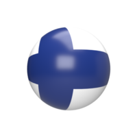 bola de bandeira finlandesa esférica. renderização 3D png
