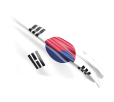 Waving flag of South Korea. 3d render png