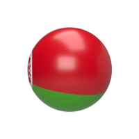 Belarus flag ball spherical. 3d render png