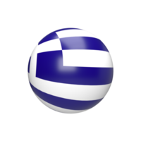 griechenland flagge ball kugelförmig. 3D-Rendering png