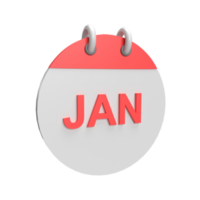 3. Januar Kalender. gerenderte Objektillustration png