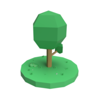 3D Low-Poly-Baum. gerenderte Objektillustration png