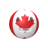 3D Canada country ball . Rendered object illustration png
