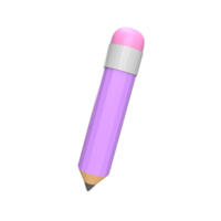 3D Pencil . Rendered object illustration png