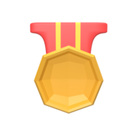 3D Medal Gold . Rendered object illustration png