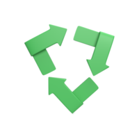 reciclar el icono 3d y el concepto de símbolo. renderizar objeto png