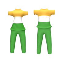 modèle de conception de t-shirt modèle de drapeau de pays. modèle de conception uniforme. illustration de rendu 3d png