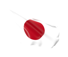 Waving flag of japan. 3d render png