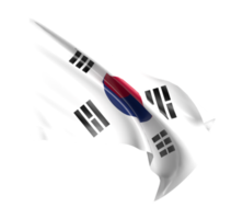 Waving flag of South Korea. 3d render png