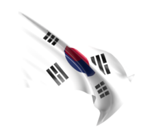 schwenkende flagge von südkorea. 3D-Rendering png