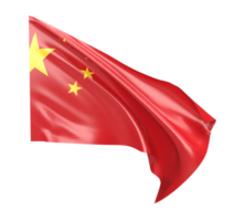 agitando bandiera di Cina. 3d rendere png