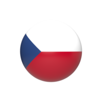 Czech flag ball spherical. 3d render png