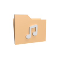 3D Music Folder. Rendered object illustration png