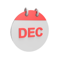 3D December Calendar. Rendered object illustration png