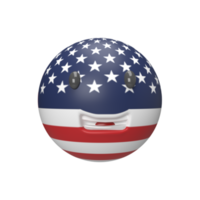 bola do país da américa 3d. ilustração de objeto renderizado png