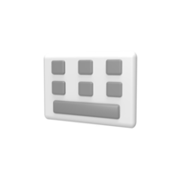 teclado 3d. ilustración de objeto renderizado png