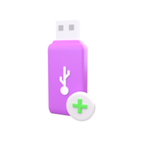 3D Flash disk . Rendered object illustration png