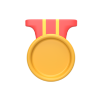 3d medalha de ouro. ilustração de objeto renderizado png