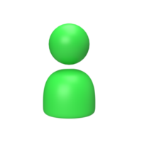 User icon. 3d render png