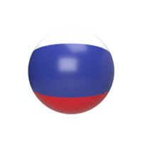 Russia flag in sphere. 3d render png