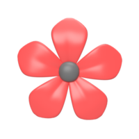 rote Blume. 3D-Rendering png