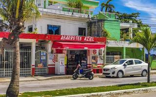 Playa del Carmen Quintana Roo Mexico 2022 Typical street road and cityscape of Playa del Carmen Mexico. photo