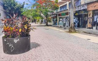 Playa del Carmen Quintana Roo Mexico 2022 Typical street road and cityscape of Playa del Carmen Mexico. photo