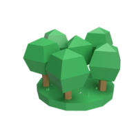 3D Low-Poly-Baum. gerenderte Objektillustration png