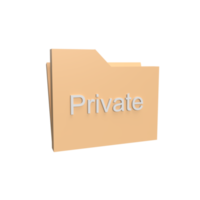 carpeta privada 3d. ilustración de objeto renderizado png