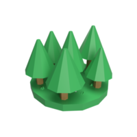árbol polivinílico bajo 3d. ilustración de objeto renderizado png