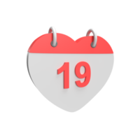 3d kalender datum 19. återges objekt illustration png