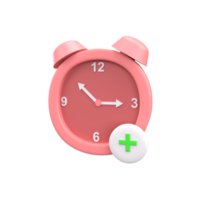 3D Alarm clock . Rendered object illustration png