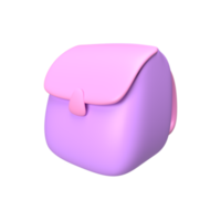 bolsa infantil 3d. ilustração de objeto renderizado png