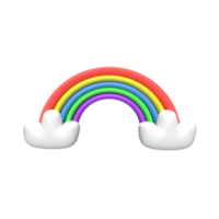 3D-Regenbogen-Cartoon-Stil. gerenderte Objektillustration png