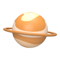 3D Planet Saturn . Rendered object illustration png