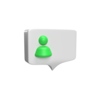 chat de burbujas con icono de personas y símbolo 3d. renderizar ilustración de objeto png