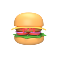 Burger. 3d render illustration png