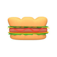 ilustração de renderização 3d de sanduíche png