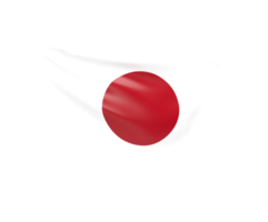 Waving flag of japan. 3d render png