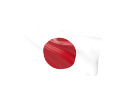 schwenkende flagge von japan. 3D-Rendering png