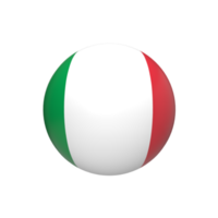 Italien-Flaggenkugel kugelförmig. 3D-Rendering png