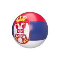 Serbia flag ball spherical. 3d render png