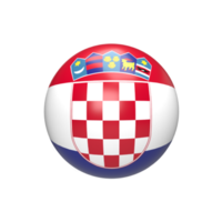 Croatia flag ball spherical. 3d render png