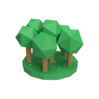 3D Low-Poly-Baum. gerenderte Objektillustration png